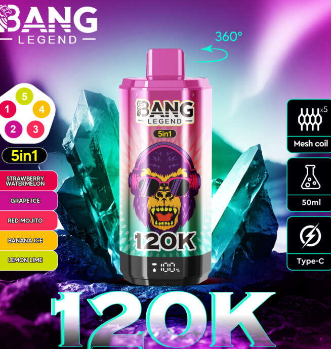 bang legend 120000 120k puffs 5 in 1 flavors newest original rechargeable lcd display disposable vape