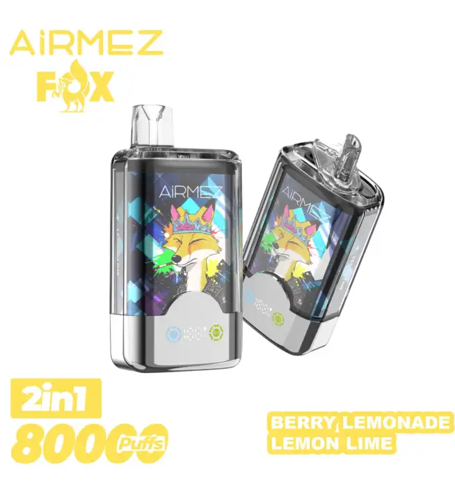 elfbar elfa kaufen Airmez Fox 2 in 1 80000 80K Puffs Double Taste LED Display Disposable Vape  EU Warehouse
