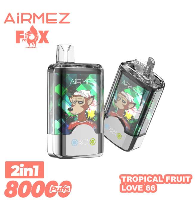 airmez 2 in 1 80000 80k puffs dubbele smaak led display wegwerp vape