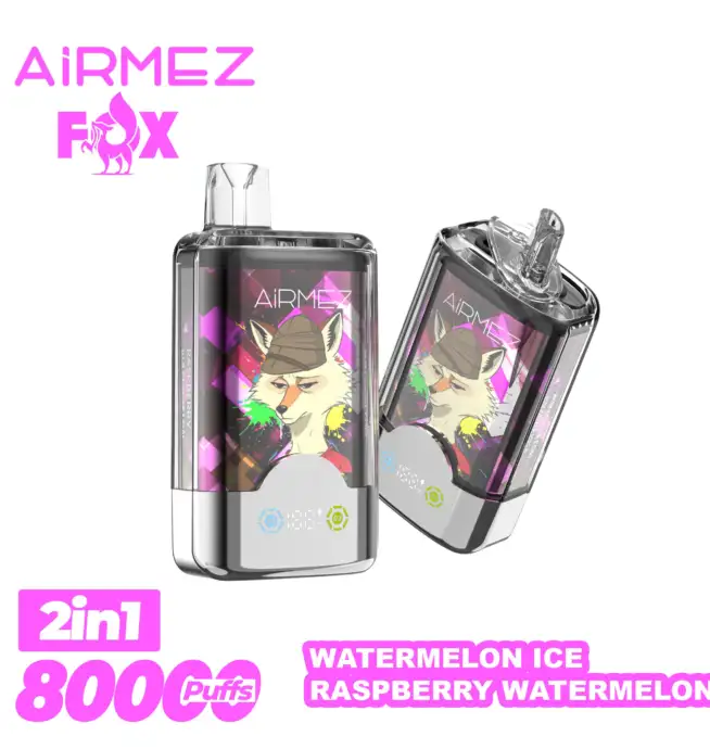 Airmez Fox 2 in 1 80000 80K Puffs Double Taste LED Display Disposable Vape  EU Warehouse