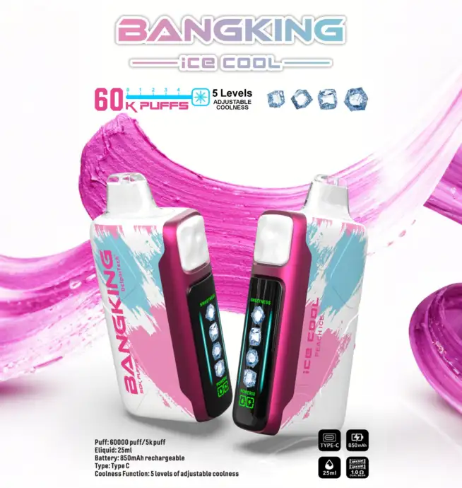 Bang King Ice Cool 60000 60K パフ オリジナル調整可能な氷レベル LED