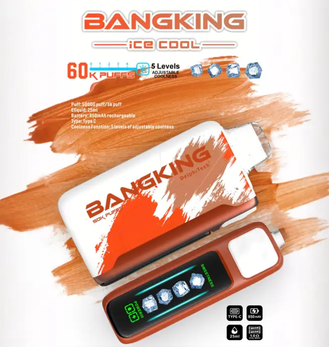 Bang King Ice Cool 60000 60K パフ オリジナル調整可能な氷レベル LED