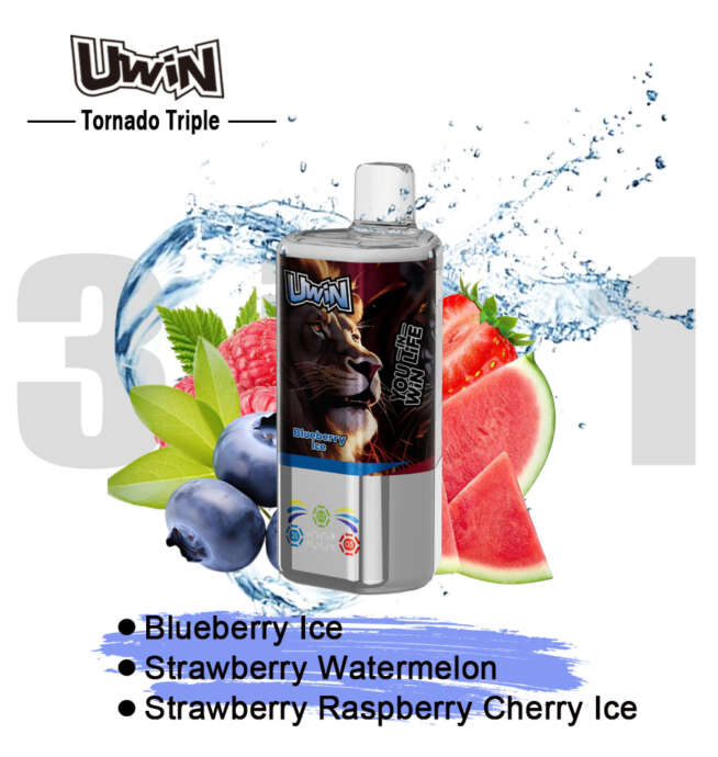 uwin tornado triple 60000 60k puffs 3 in 1 flavors original rechargeable led display disposable vape