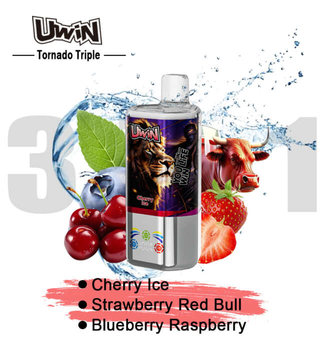 uwin tornado triple 60000 60k puffs 3 in 1 flavors original rechargeable led display disposable vape