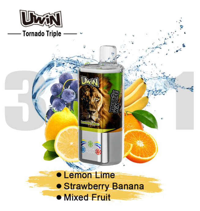 uwin tornado triple 60000 60k puffs 3 in 1 flavors original rechargeable led display disposable vape