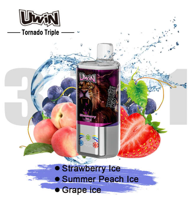 uwin tornado triple 60000 60k puffs 3 in 1 flavors original rechargeable led display disposable vape