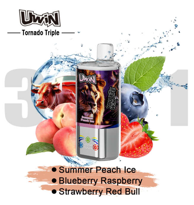 uwin tornado triple 60000 60k puffs 3 in 1 flavors original rechargeable led display disposable vape