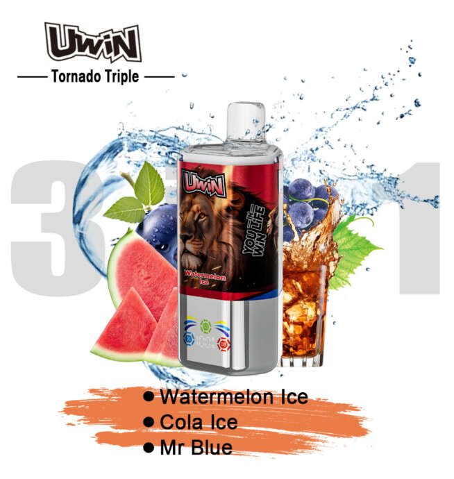 uwin tornado triple 60000 60k puffs 3 in 1 flavors original rechargeable led display disposable vape