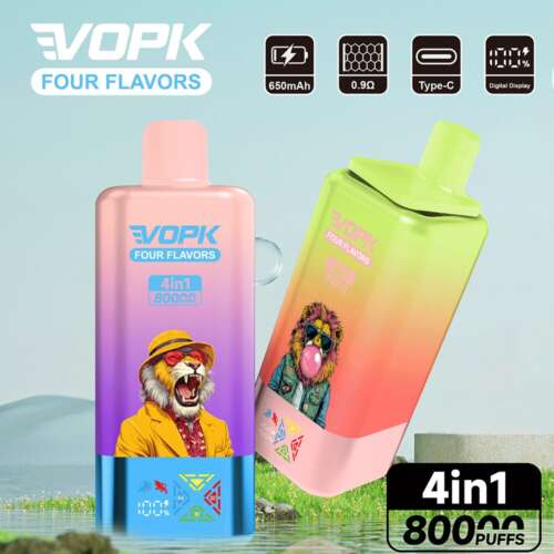 vopk four flavors 80000 80k puffs 4 in 1 flavors newest original rechargeable lcd display disposable vape