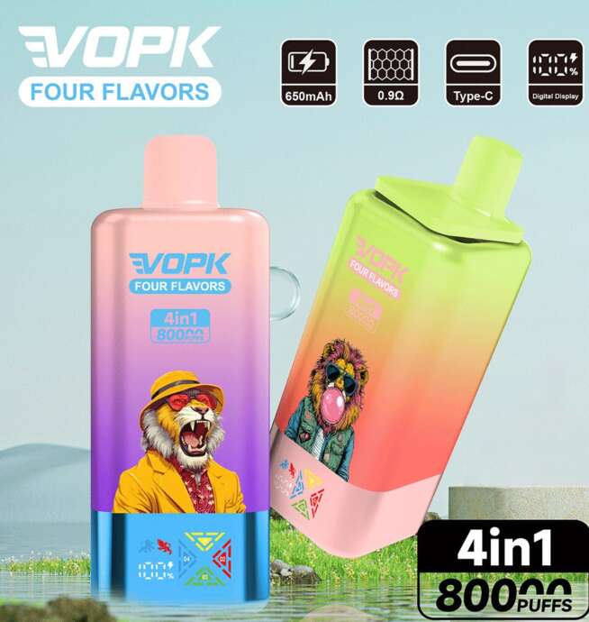 vopk four flavors 80000 80k puffs 4 in 1 flavors newest original rechargeable lcd display disposable vape