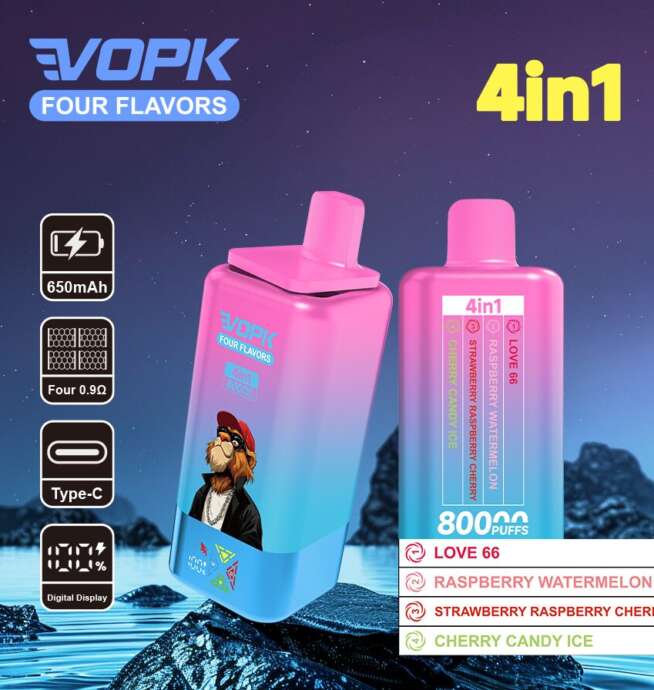 vopk four flavors 80000 80k puffs 4 in 1 flavors newest original rechargeable lcd display disposable vape