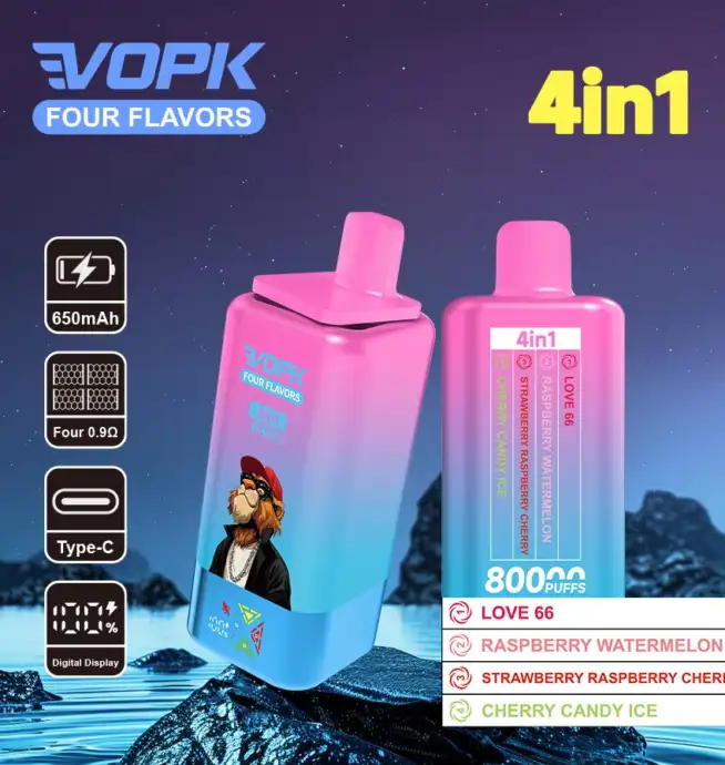7k puff vape Vopk Four Flavors 80000 80K Puffs 4 in 1 Flavors Newest Original  Rechargeable LCD Display Disposable Vape