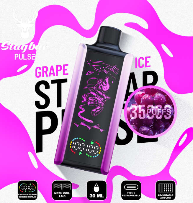 stag bar pulse 35000 35k puffs full led display disposable vape eu warehouse