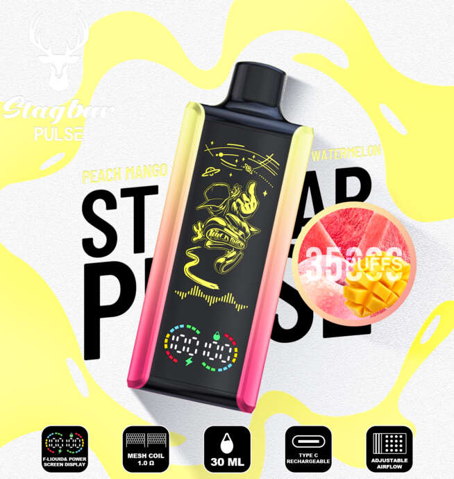 stag bar pulse 35000 35k puffs full led display disposable vape eu warehouse