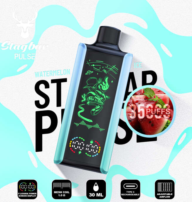 stag bar pulse 35000 35k puffs full led display disposable vape eu warehouse