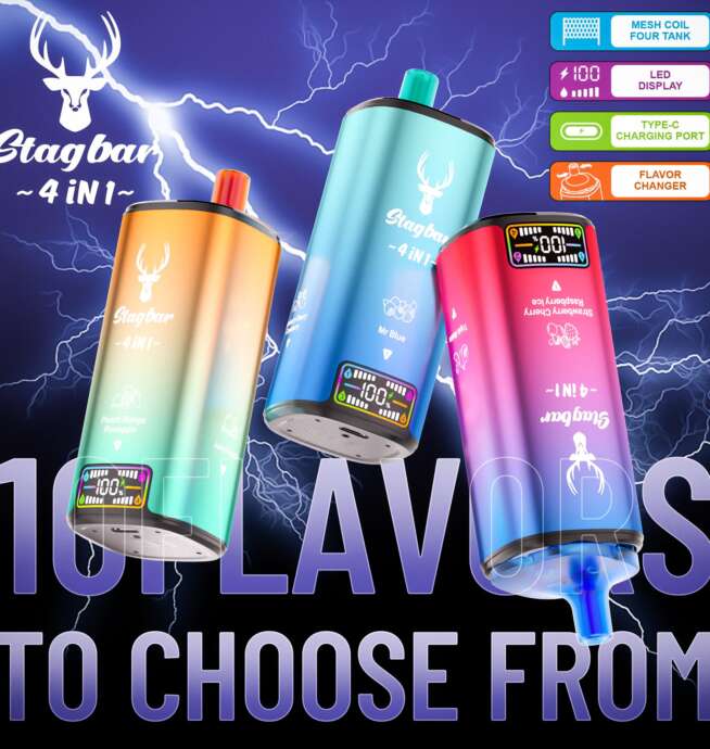 stag bar 4in1 80000 80k puffs newest original rechargeable lcd display disposable vape eu warehouse