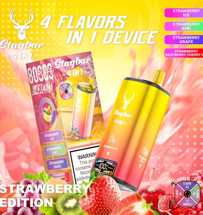 stag bar 4in1 80000 80k puffs newest original rechargeable lcd display disposable vape eu warehouse