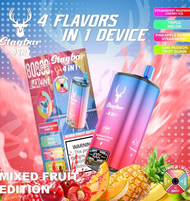 stag bar 4in1 80000 80k puffs newest original rechargeable lcd display disposable vape eu warehouse