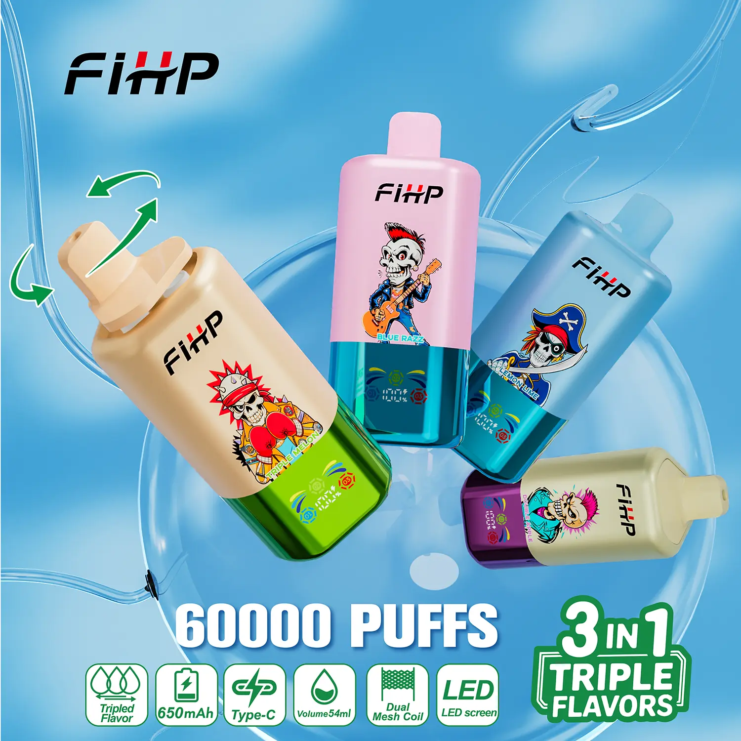 FIHP 60000 Puffs Triple Flavors - Produit principal