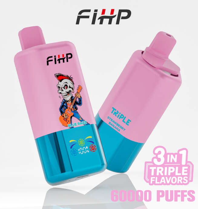 fihp 60000 60k puffs 3 in 1 flavors original rechargeable led display disposable vape