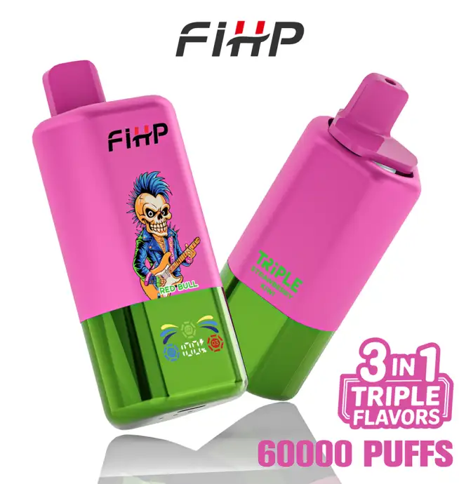 FIHP 60000 60k Puffs 3 in 1 Flavors Original Rechargeable LED Display Disposable  Vape