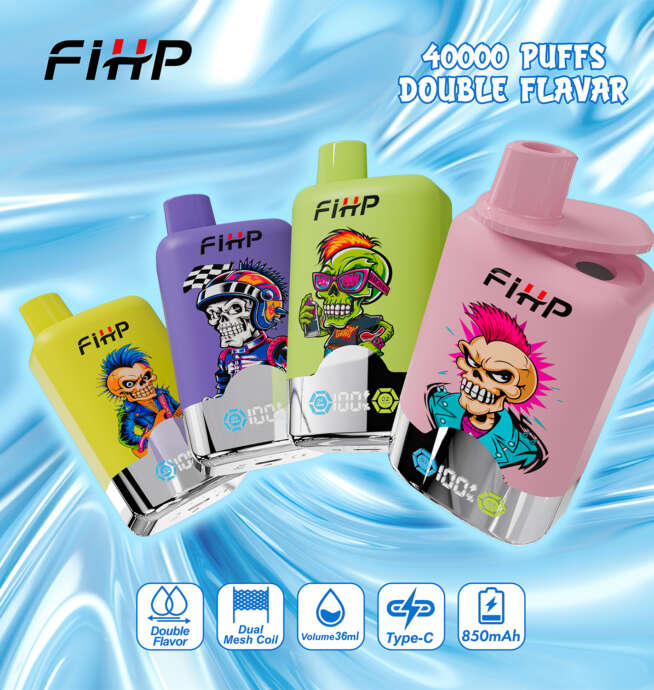 fihp 40000 40k puffs double taste lcd display disposable vape