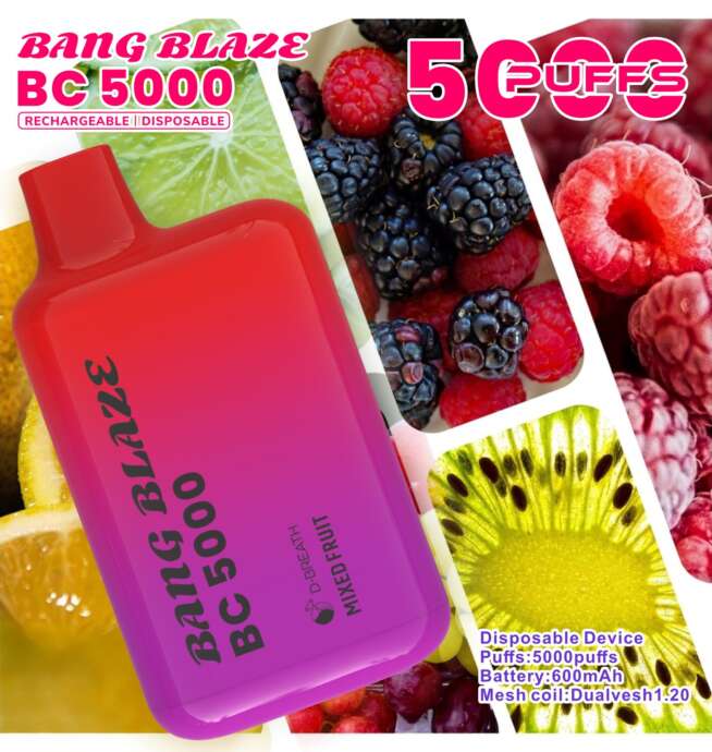 bang blaze bc5000 5k puffs 2% 3% 5% disposable vape