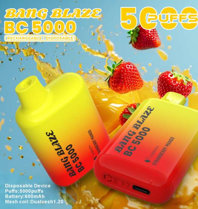 bang blaze bc5000 5k puffs 2% 3% 5% disposable vape