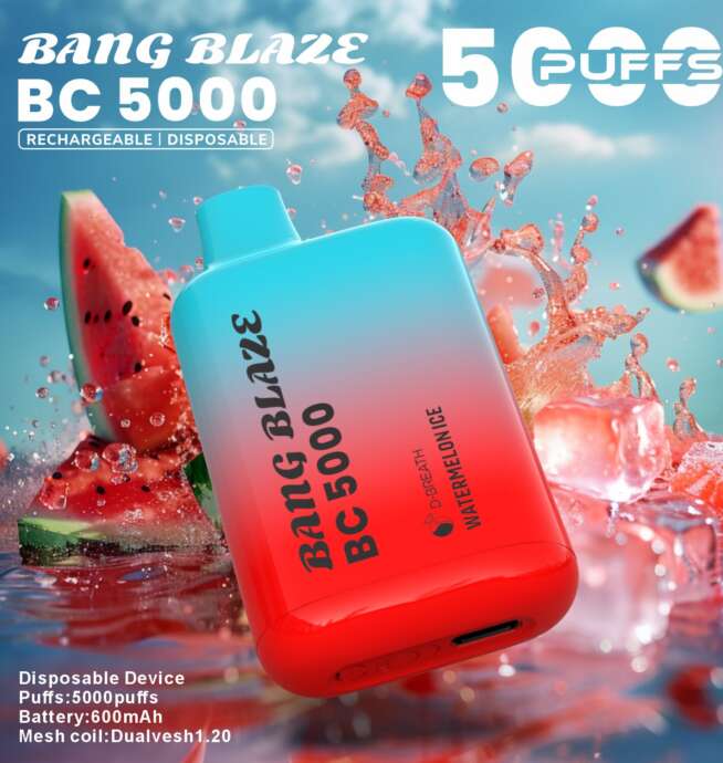 bang blaze bc5000 5k puffs 2% 3% 5% disposable vape