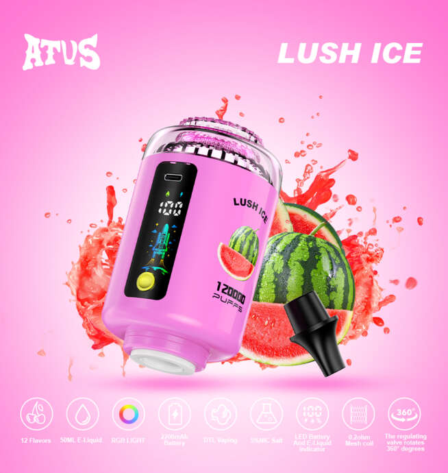 atvs 120000 120k puffs hookah head led display dtl disposable vape