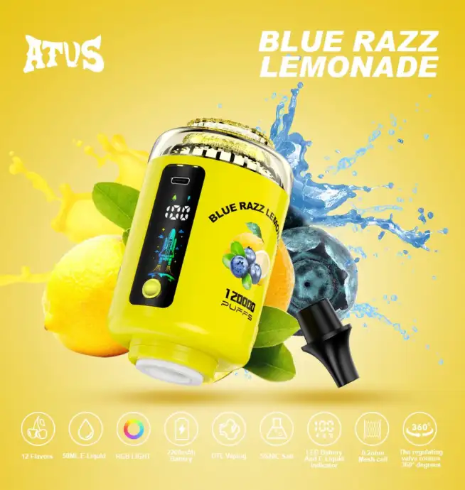 ATVS 120000 120K Puffs Hookah Head Affichage LED DTL Vape jetable - 24H VAPE ATVS 120000 120K Puffs Hookah Head Affichage LED DTL Vape jetable - 24H VAPE