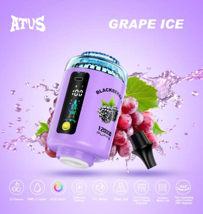 atvs 120000 120k puffs hookah head led display dtl disposable vape