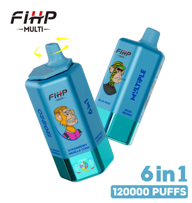 fihp multi 120000 120k puffs 6 in 1 flavors newest original rechargeable led display disposable vape
