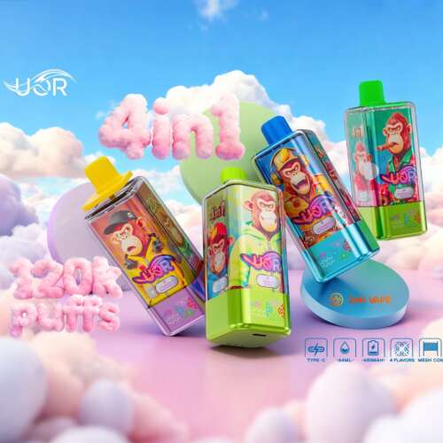 uor 120000 120k puffs 4 in 1 flavors newest original rechargeable led display disposable vape