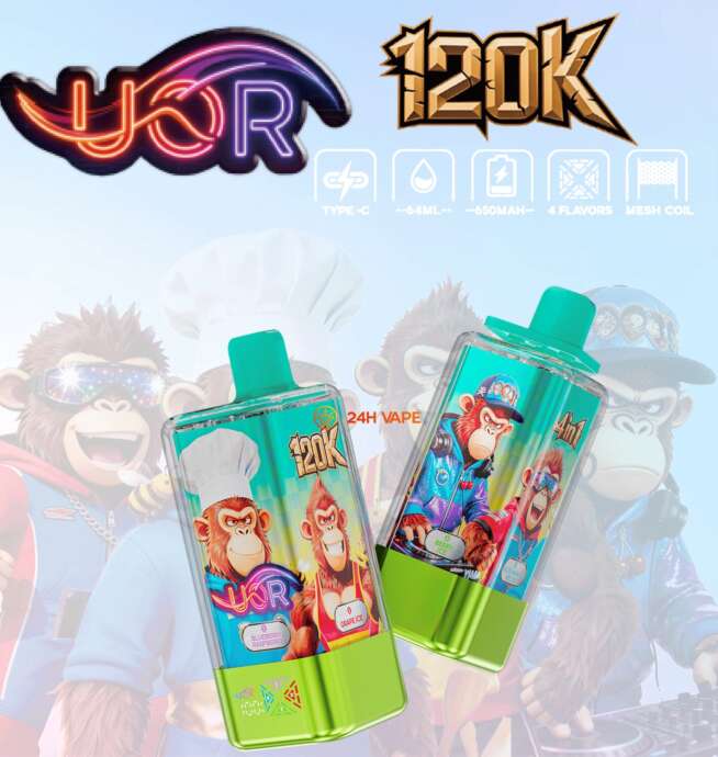 uor 120000 120k puffs 4 in 1 flavors newest original rechargeable led display disposable vape