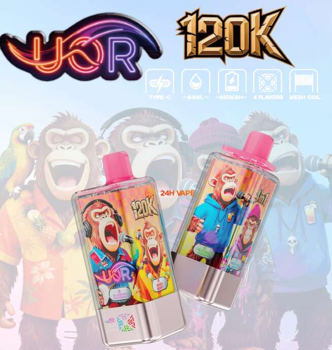 uor 120000 120k puffs 4 in 1 flavors newest original rechargeable led display disposable vape