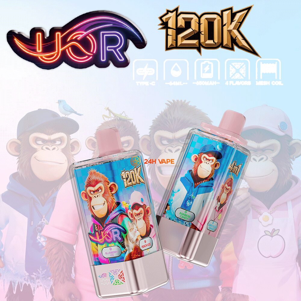 uor 120000 120k puffs 4 in 1 flavors newest original rechargeable led display disposable vape