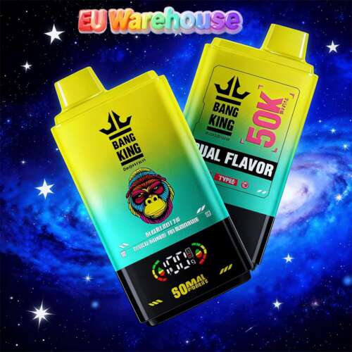 bang king 50000 50k puffs dual flavors led display disposable vape eu warehouse