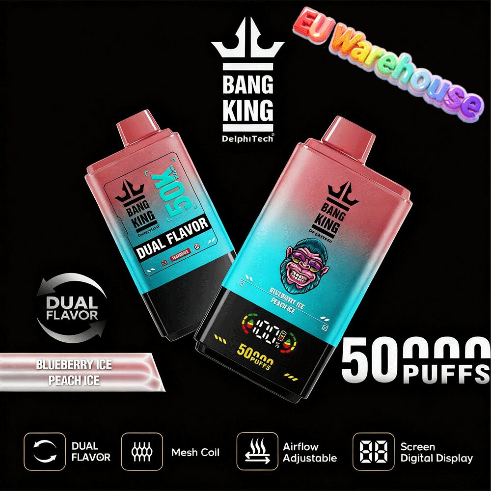 bang king 50000 50k puffs dual flavors led display disposable vape eu warehouse