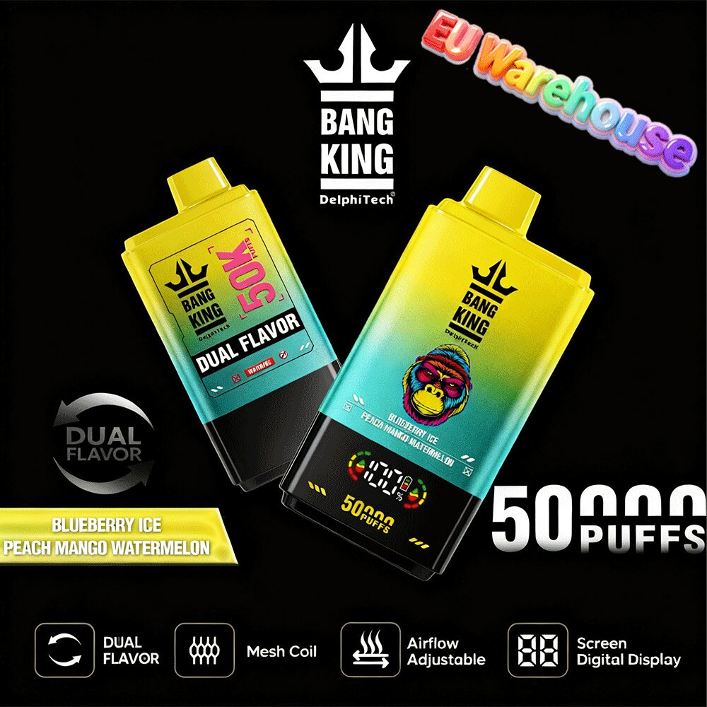 bang king 50000 50k puffs dual flavors led display disposable vape eu warehouse