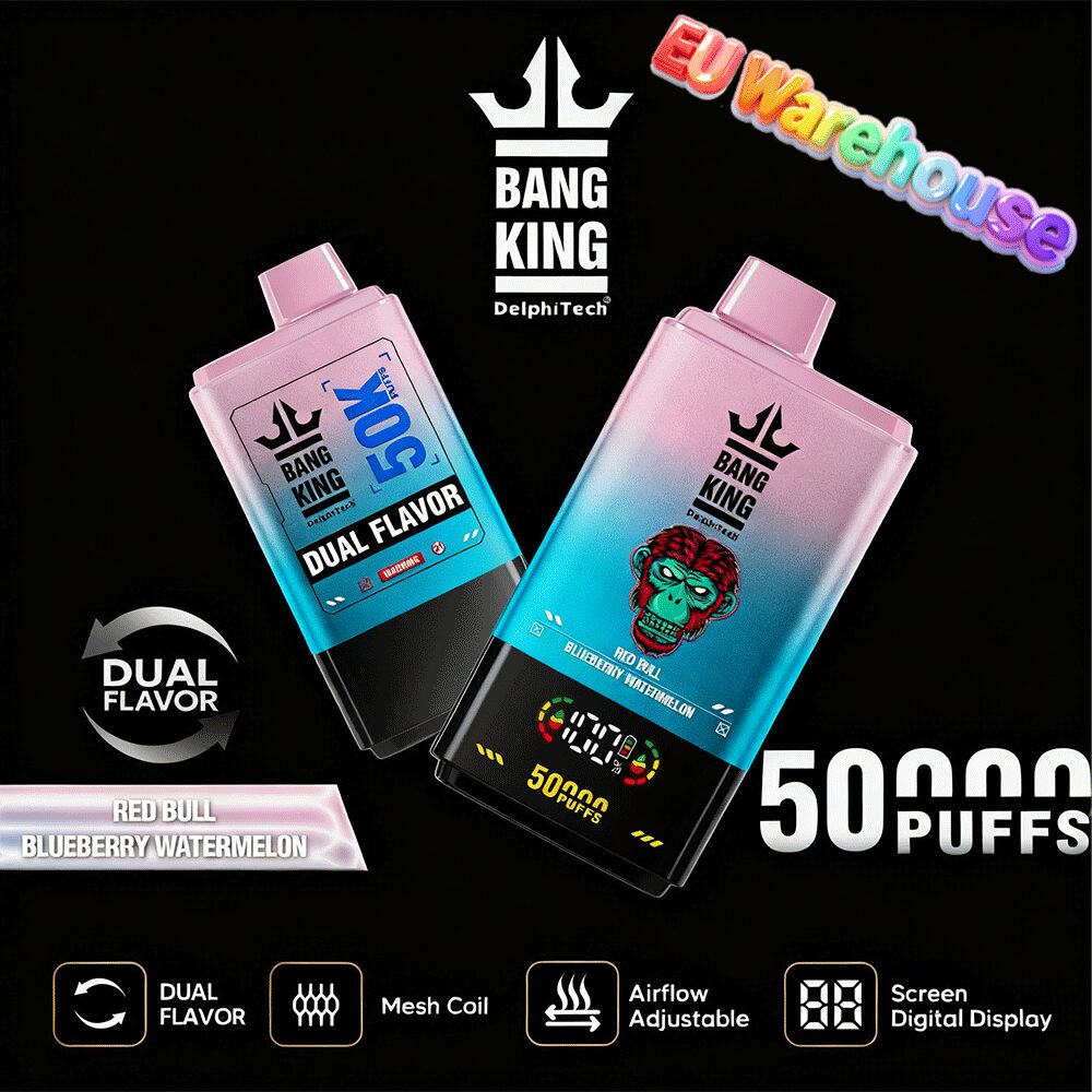 bang king 50000 50k puffs dual flavors led display disposable vape eu warehouse