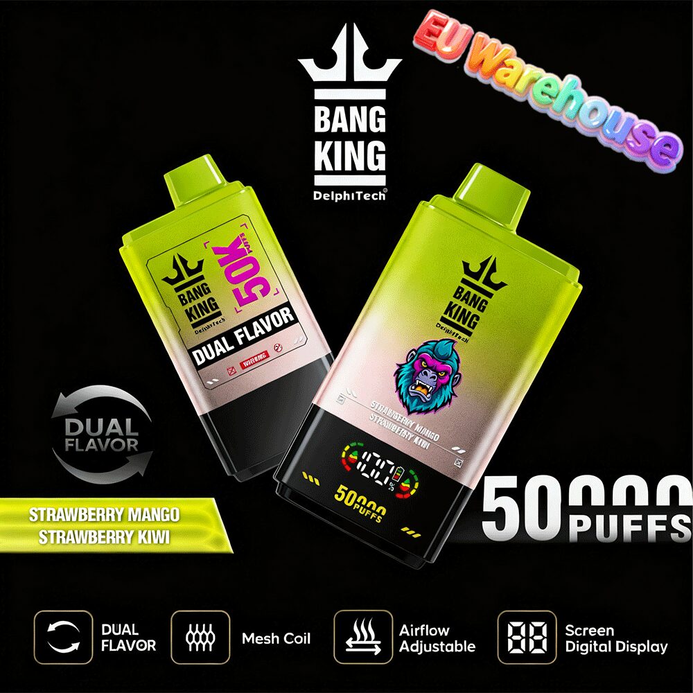 bang king 50000 50k puffs dual flavors led display disposable vape eu warehouse