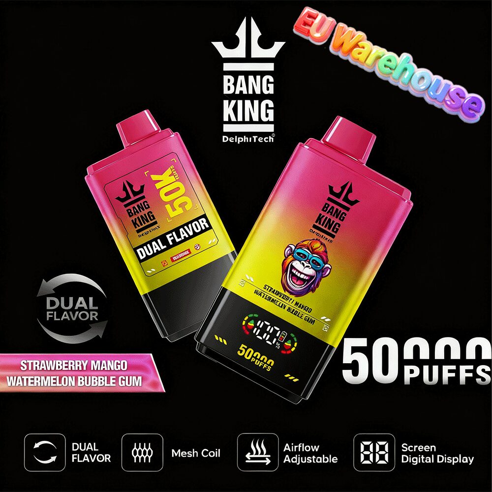 bang king 50000 50k puffs dual flavors led display disposable vape eu warehouse