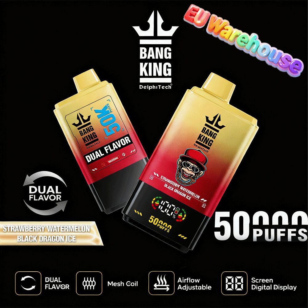 bang king 50000 50k puffs dual flavors led display disposable vape eu warehouse