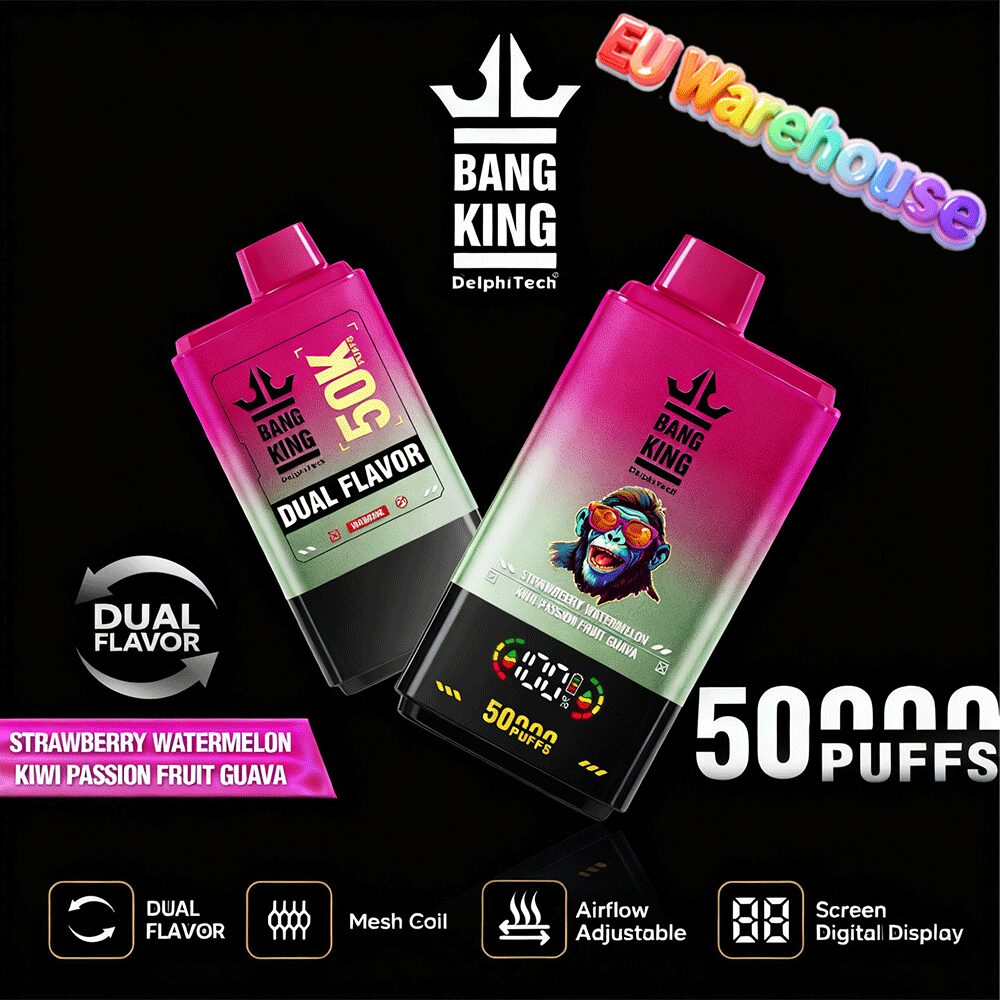 bang king 50000 50k puffs dual flavors led display disposable vape eu warehouse