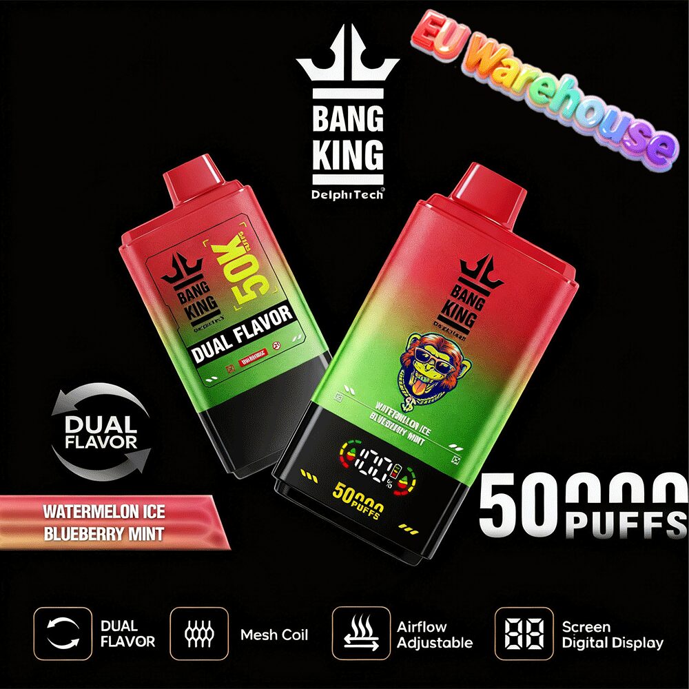 bang king 50000 50k puffs dual flavors led display disposable vape eu warehouse