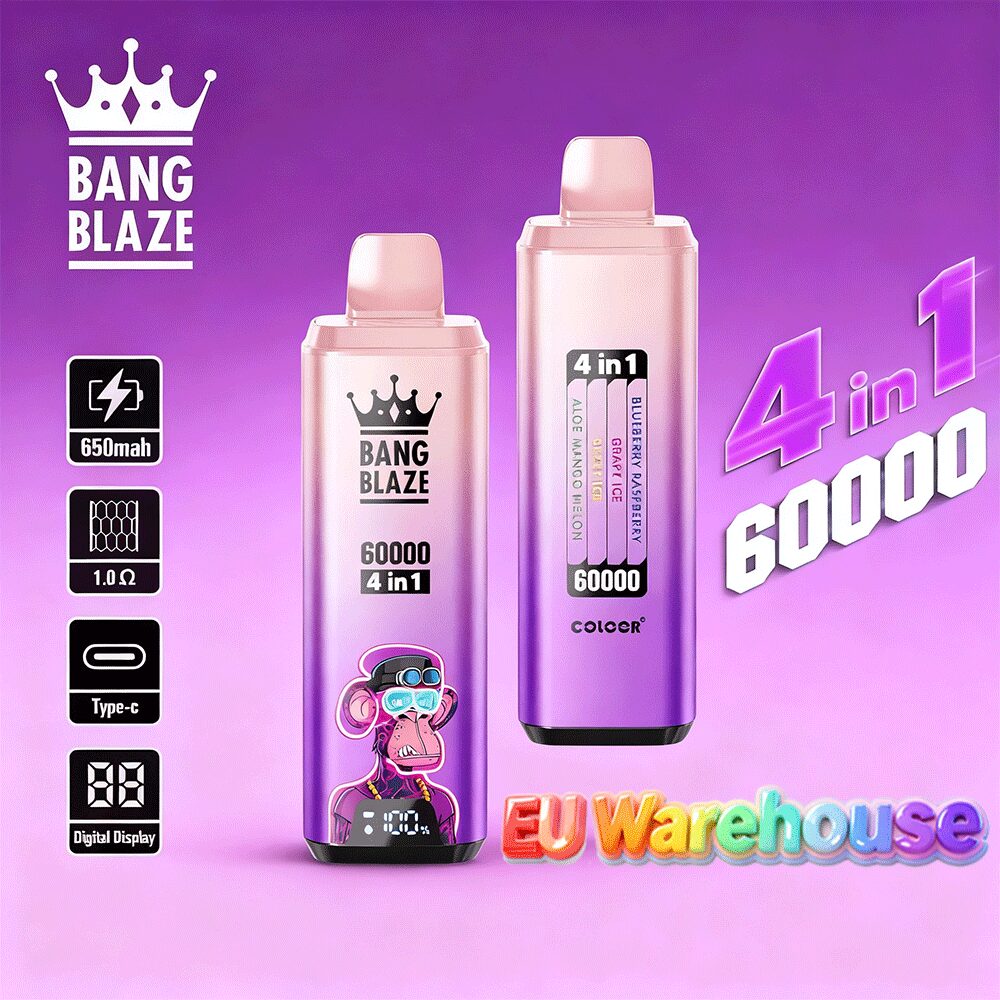 Bang Blaze 60000 60.000 Puffs 4-in-1-Geschmacksrichtungen, LED-Anzeige, Einweg-Vape, EU-Lager