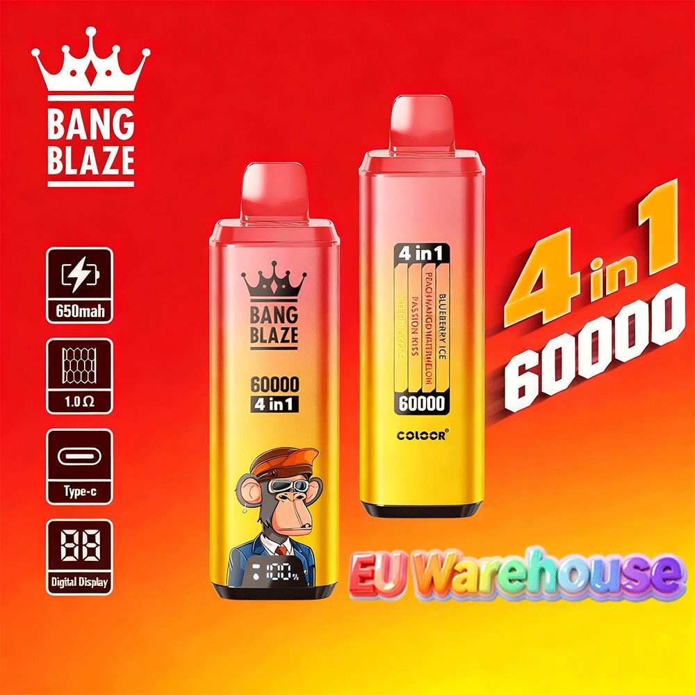 Bang Blaze 60000 60.000 Puffs 4-in-1-Geschmacksrichtungen, LED-Anzeige, Einweg-Vape, EU-Lager