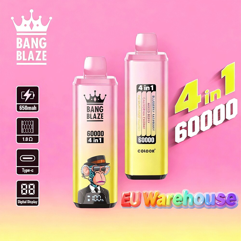 Bang Blaze 60000 60.000 Puffs 4-in-1-Geschmacksrichtungen, LED-Anzeige, Einweg-Vape, EU-Lager