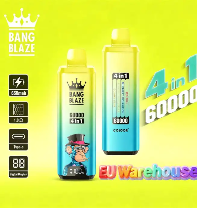 Bang Blaze 60000 60k Puffs 4 in 1 Flavors LED Display Disposable Vape EU  Warehouse